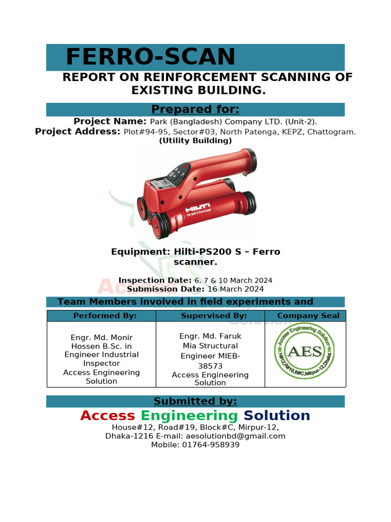 Ferro-Scan Report for Park Building | PDF | Image Scanner | Computing