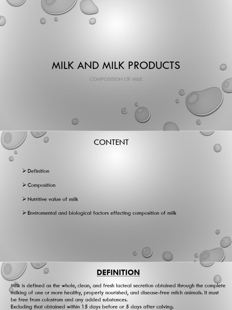 Milk Composition and Nutritional Value | PDF | Milk | Magnesium