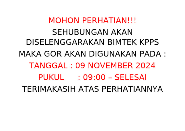 Mohon Perhatian | PDF