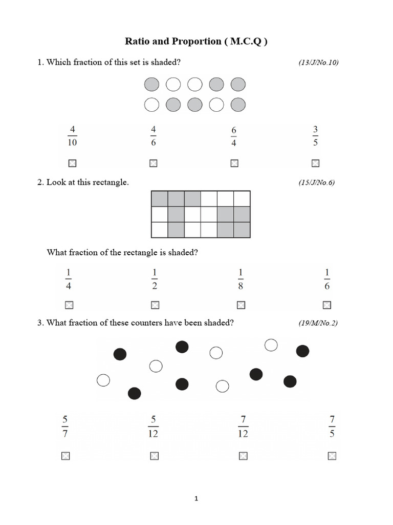 Ratio and Proportion MCQs for Students | PDF