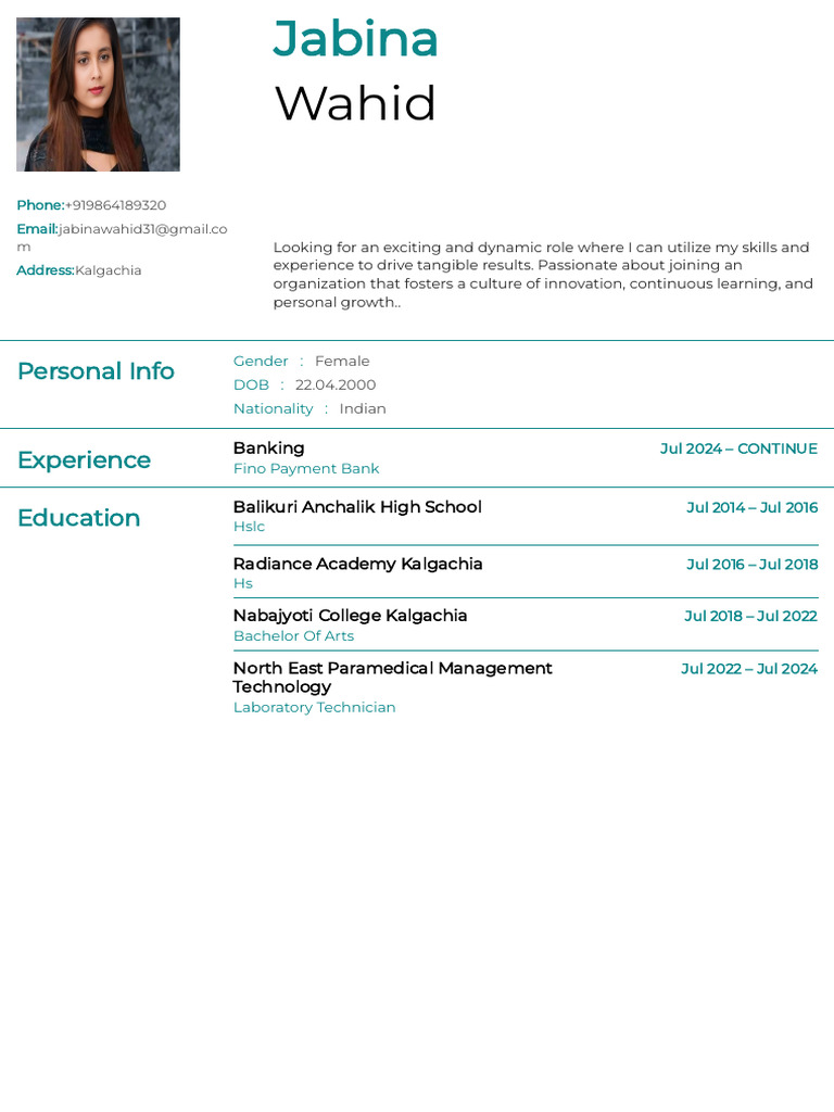 Jabina - Resume - 138 | PDF