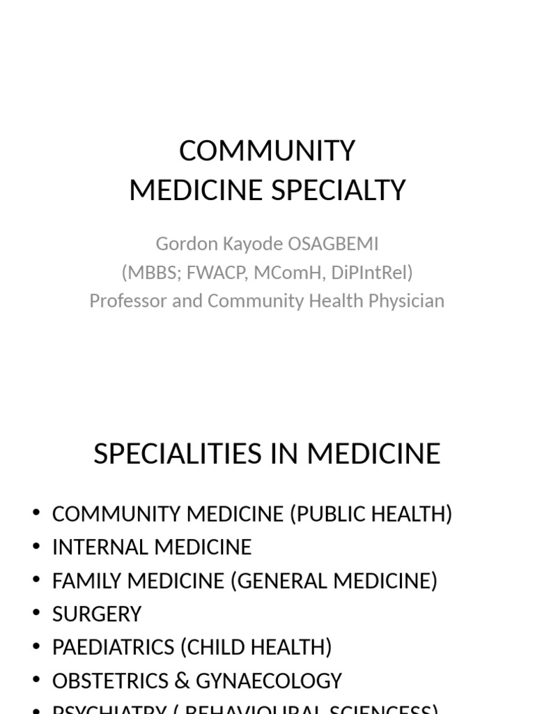 Community Medicine Overview | PDF | Occupational Safety And Health ...