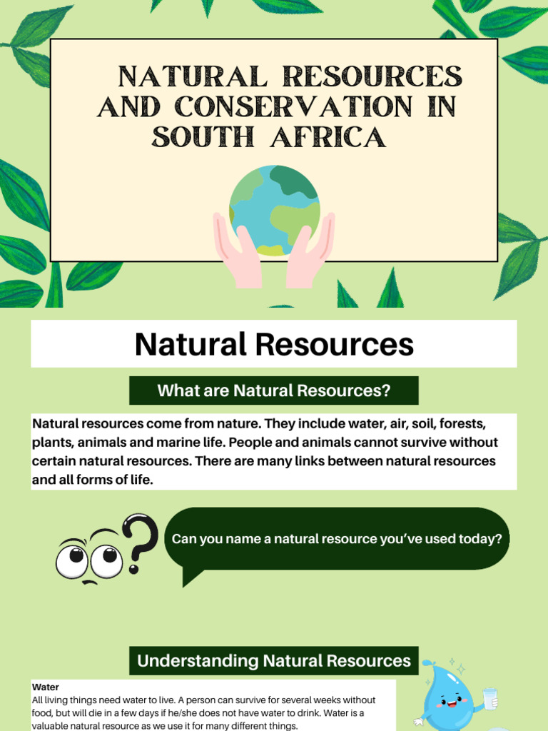 Natural Resources and Conservation in South Africa PPT Grade 7 | PDF ...