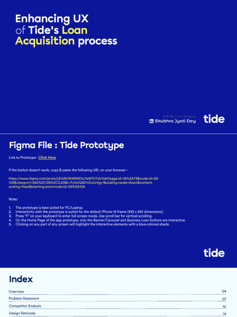 Tide Loan UX Enhancement Overview | PDF