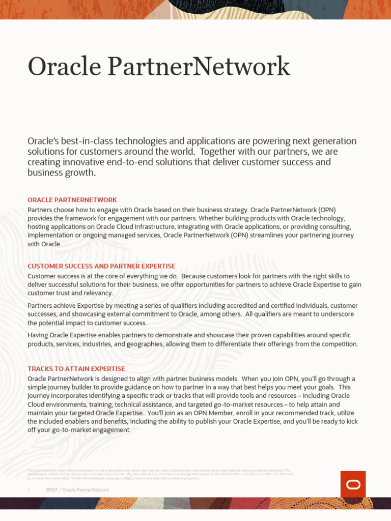 Oracle PartnerNetwork Overview and Benefits | PDF | Cloud Computing ...