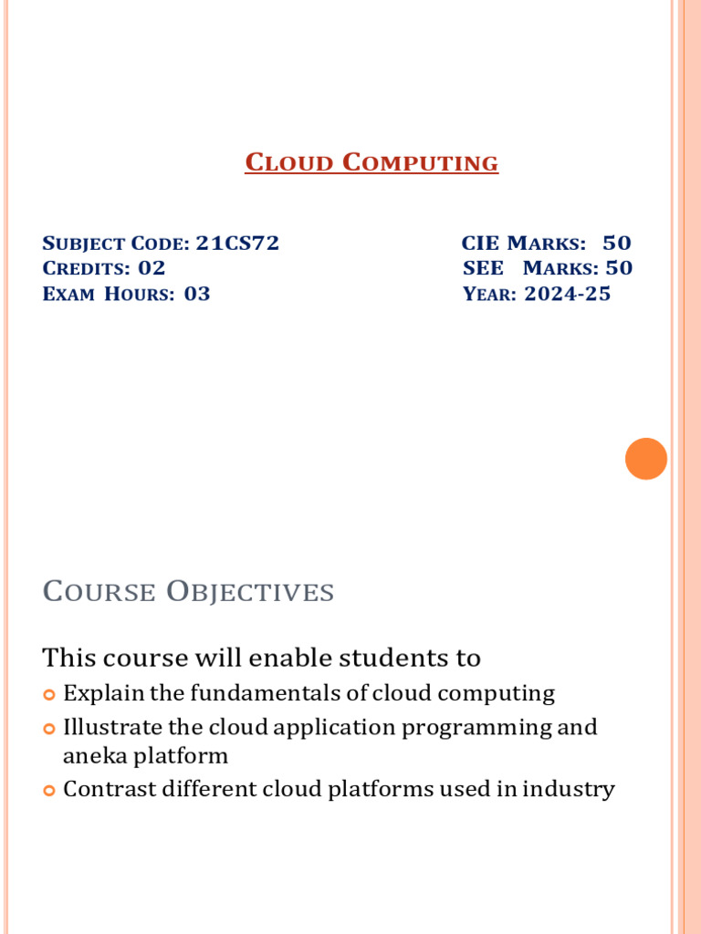 Cloud Computing 21CS72 Module 2 | PDF | Virtual Machine | Virtualization