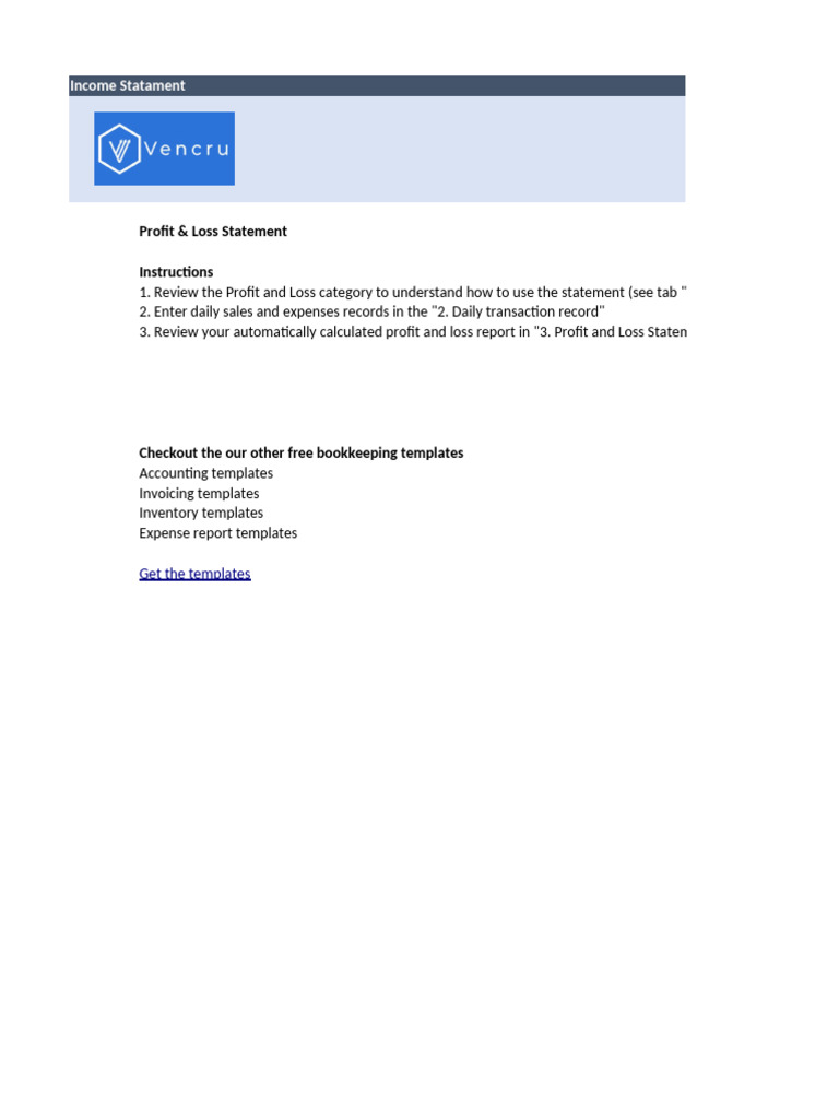 20200531_Profit-and-Loss-Template_vSHARE2 | PDF | Cost Of Goods Sold ...
