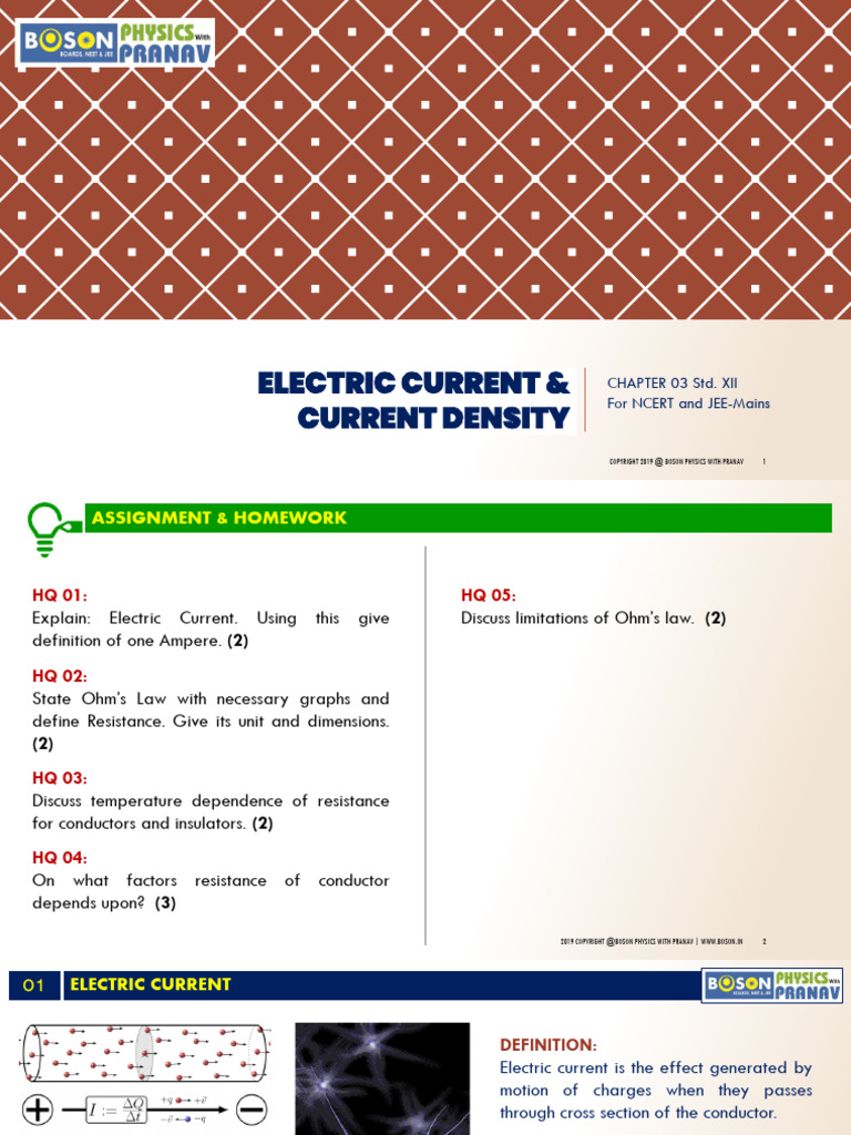 Electric Current and Ohm's Law Explained | PDF | Electric Current ...
