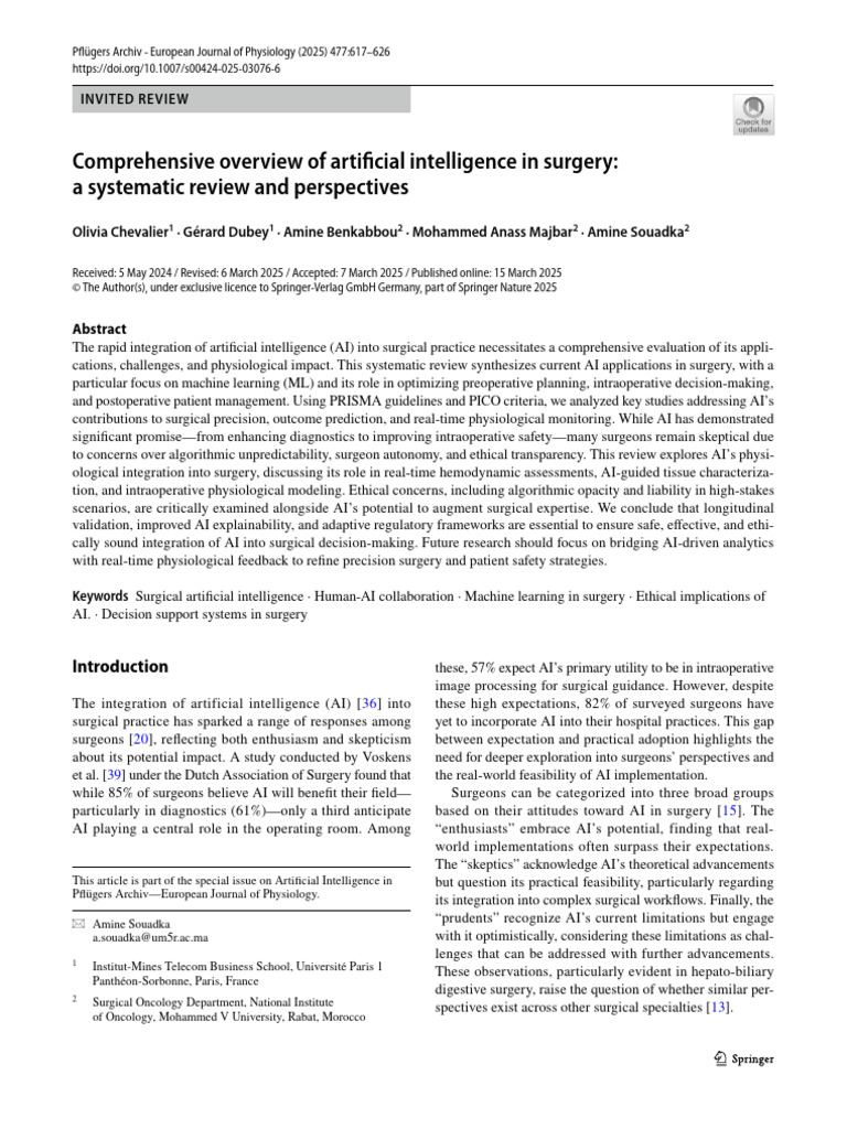 AI Applications in Surgery: A Review | PDF | Artificial Intelligence ...