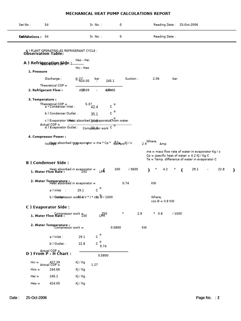 Mechanical Heat Pump Performance Report | PDF | Heat Pump | Refrigeration