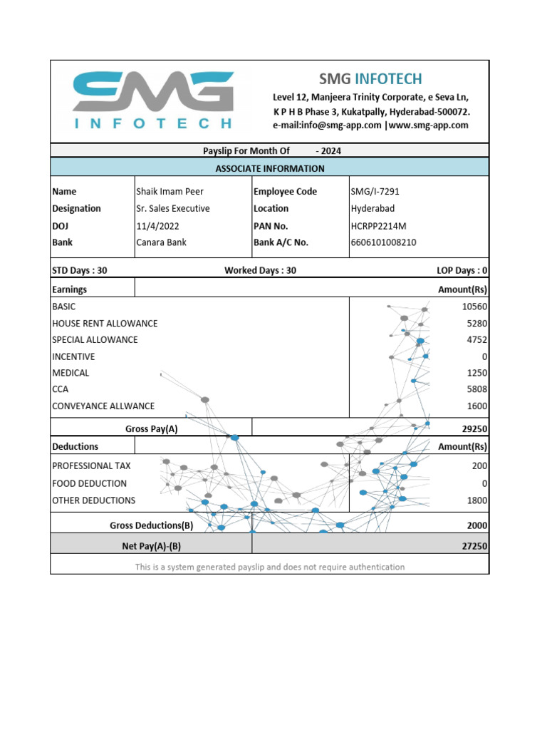 Infotech May 2024 Payslip Summary | PDF | Taxes | Payments