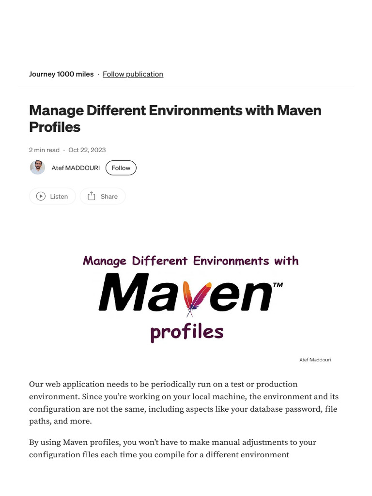 Maven Profiles for Environment Management | PDF | Software Development ...