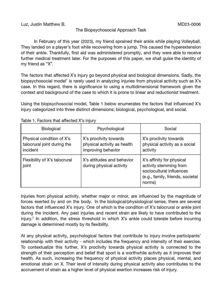 The Biopsychosocial Approach in A Nutshell | PDF | Psychology ...