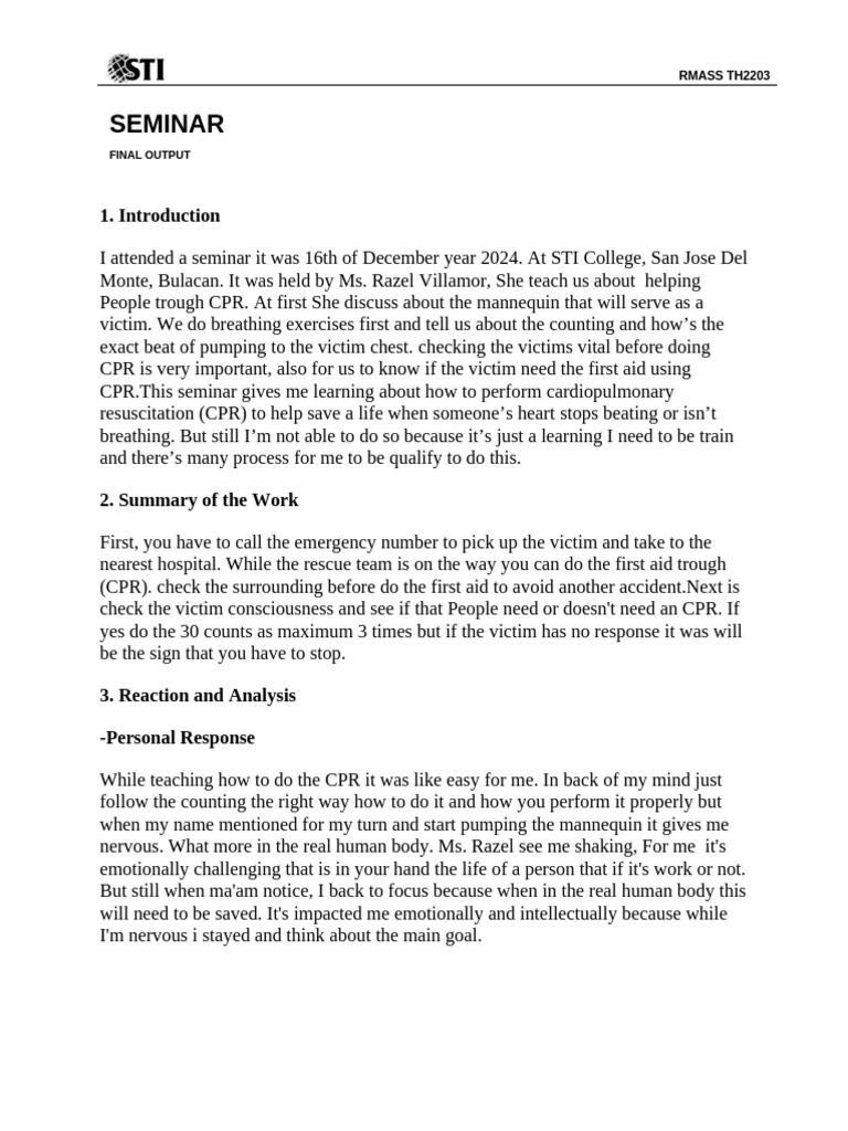 PTask Final4 | PDF | Cardiopulmonary Resuscitation | First Aid