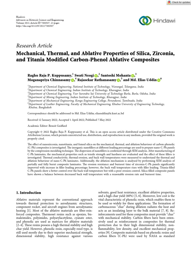 Ablative Properties of Modified C-Ph Composites | PDF | Composite ...
