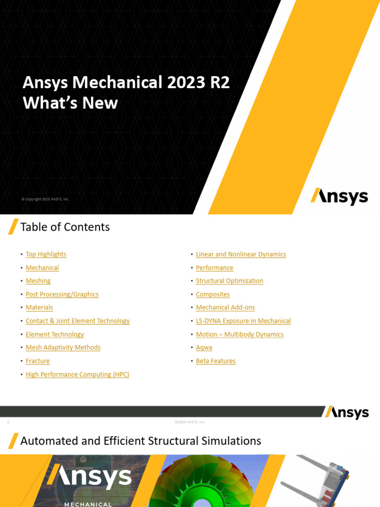 Ansys Mechanical 2023 R2 Overview | PDF | Elasticity (Physics ...