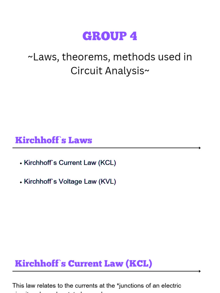 Circuit Analysis: Laws and Methods | PDF | Electrical Network | Network ...