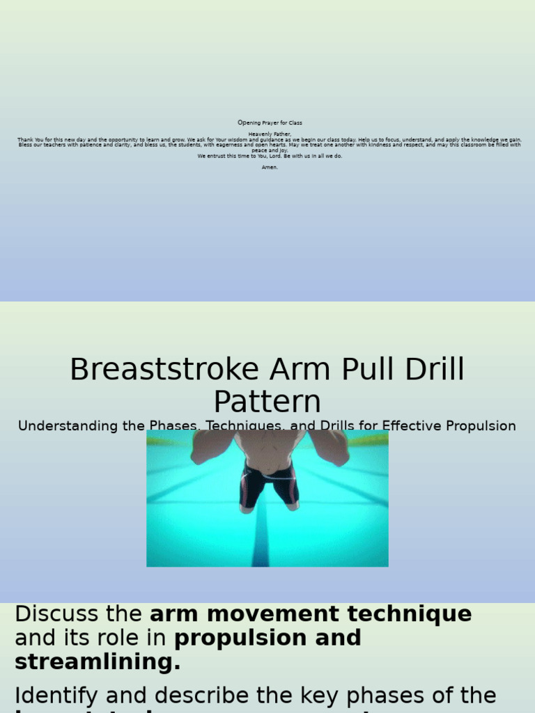 Lesson 2 Breaststroke Arm Pull Drill Pattern | PDF | Swimming