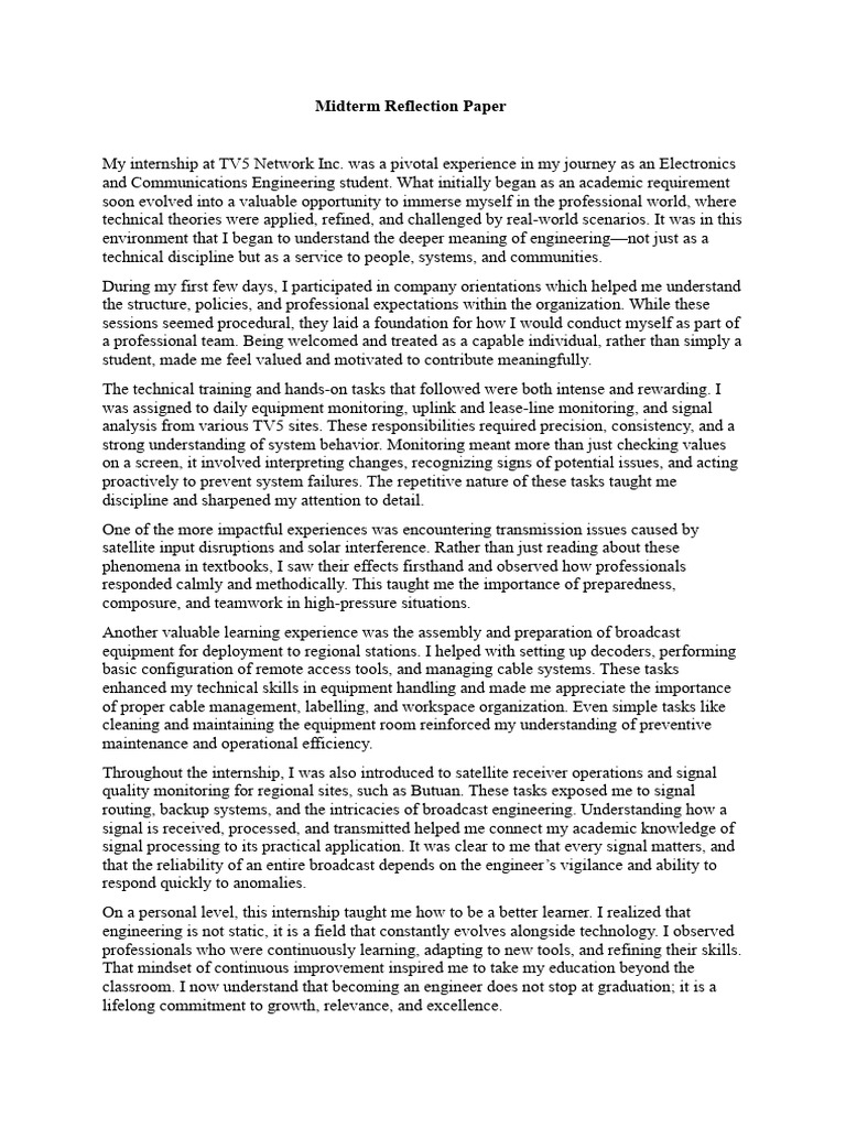 Midterm Reflection Paper-MARIANO | PDF | Learning | Disciplines