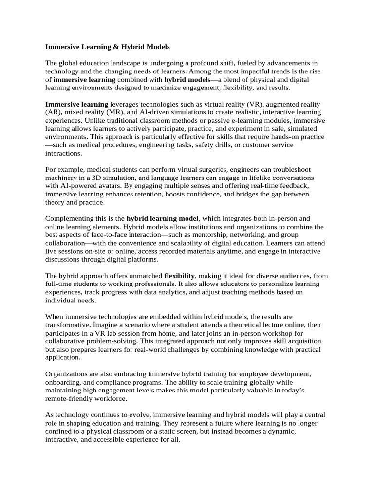 Immersive Learning in Indonesia's Education | PDF | Learning ...