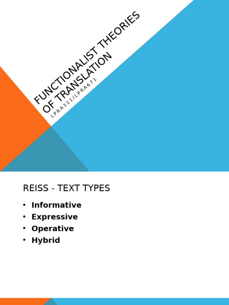 Functionalist Translation Theories Explained | PDF | Human ...