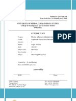 Course Plan MKTG - Management Aug-Dec. 2011