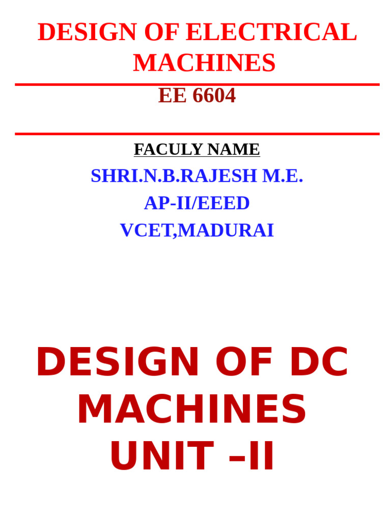 DC Machine Design and Applications | PDF | Electric Motor | Alternating ...