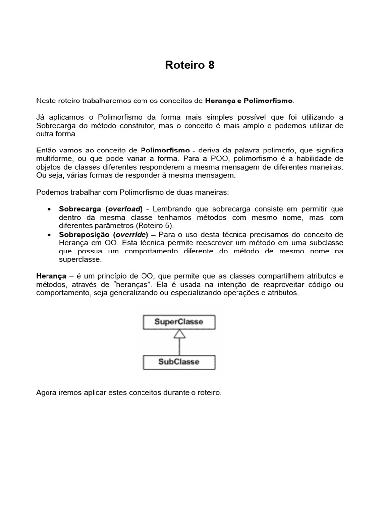 Herança e Polimorfismo em POO | PDF | Classe (programação de ...