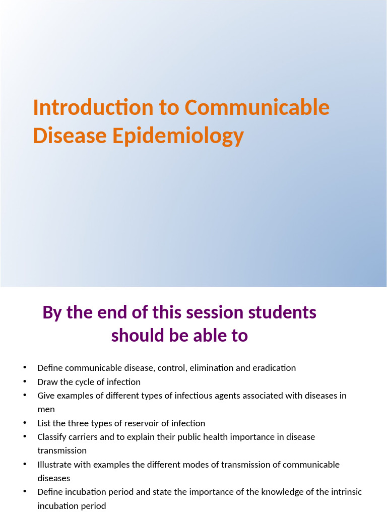 5 - Introduction To Communicable Disease | PDF | Infection | Pathogen