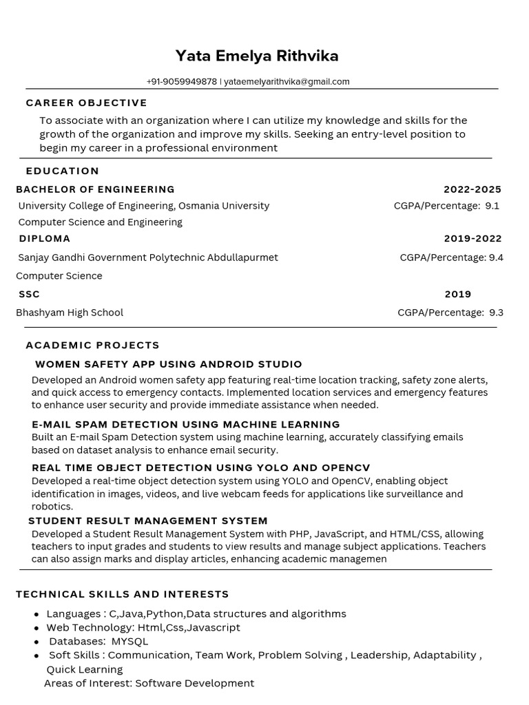 Entry-Level Computer Science Resume | PDF | Machine Learning | World ...