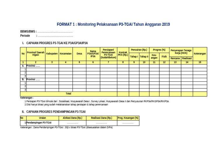 Format Monitoring Progres | PDF