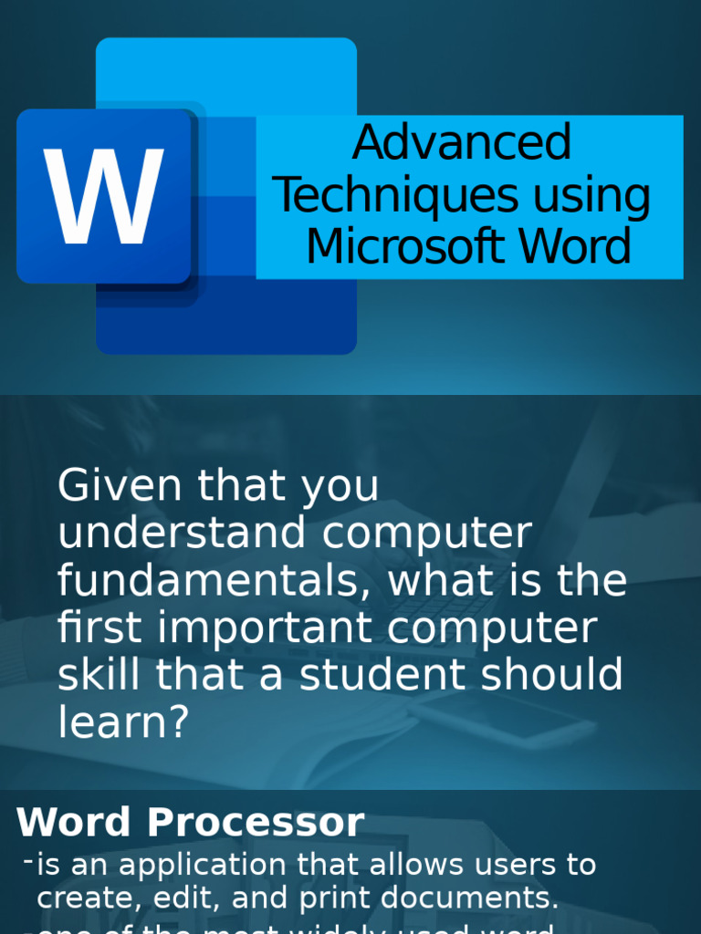 Advanced Microsoft Word Techniques | PDF | Microsoft Word | Microsoft Excel