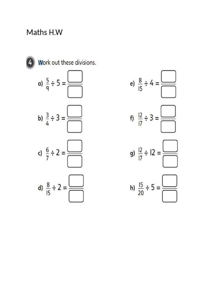 Maths H.W | PDF
