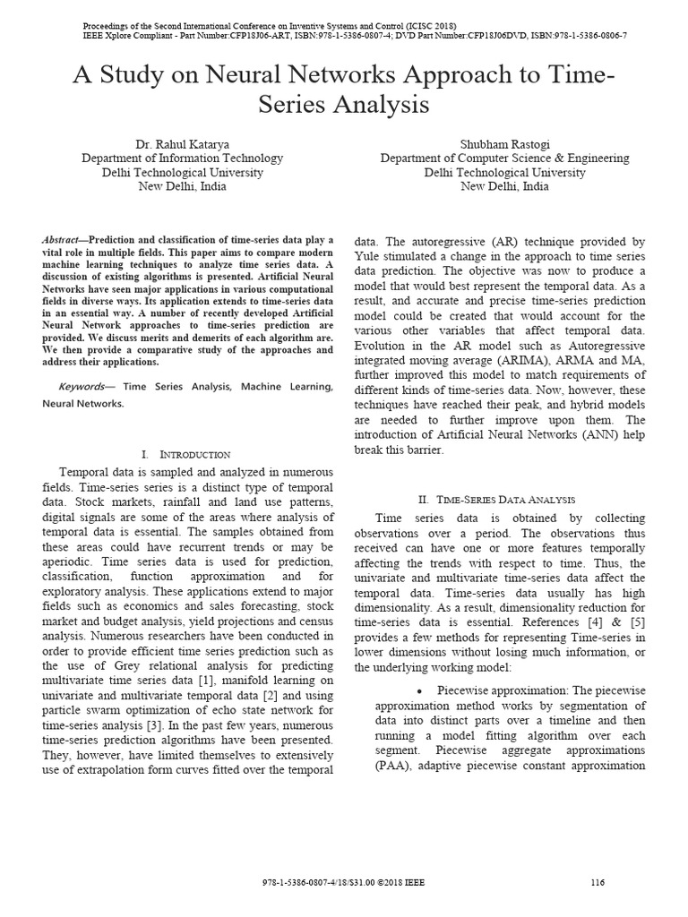 Neural Networks for Time-Series Analysis | PDF | Time Series | Learning