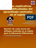 Teorías Explicativas de Las Dificultades Del Aprendizaje Centradas