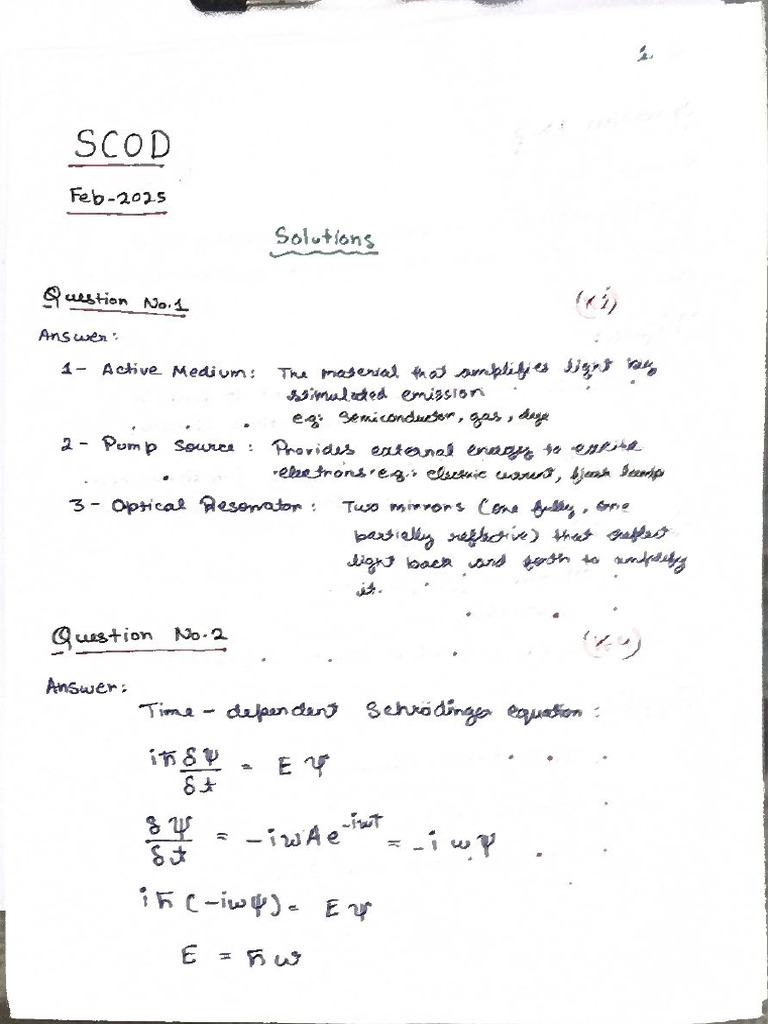 Scod Pyq Feb 2025 Answers | PDF