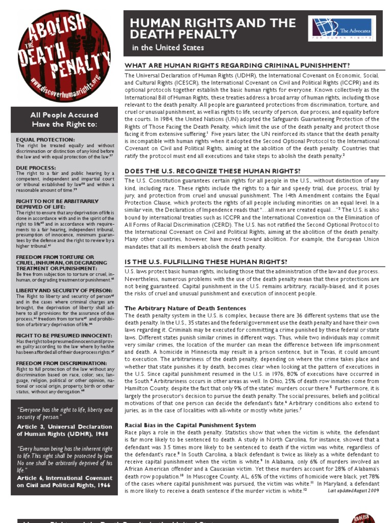 Death Penalty Fact Sheet | Capital Punishment | Human Rights