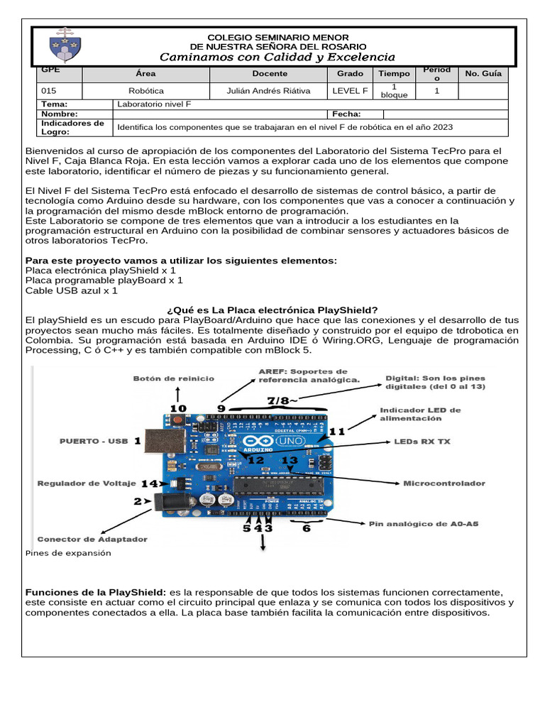 Componentes de Playboard y PlayShield | PDF | Arduino | Electrónica