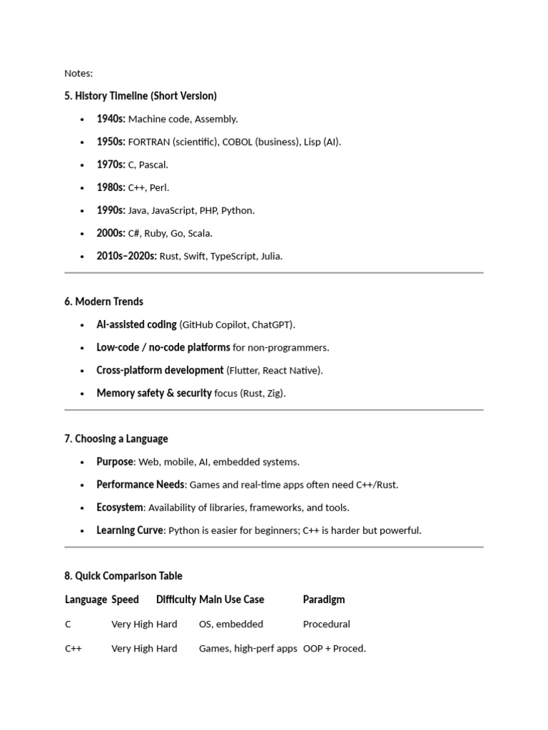 Coputer Science Languages Part 2 | PDF