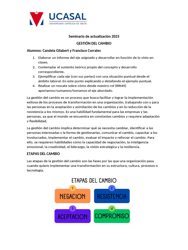 Gestión del Cambio en Recursos Humanos | PDF | Gestión de recursos ...