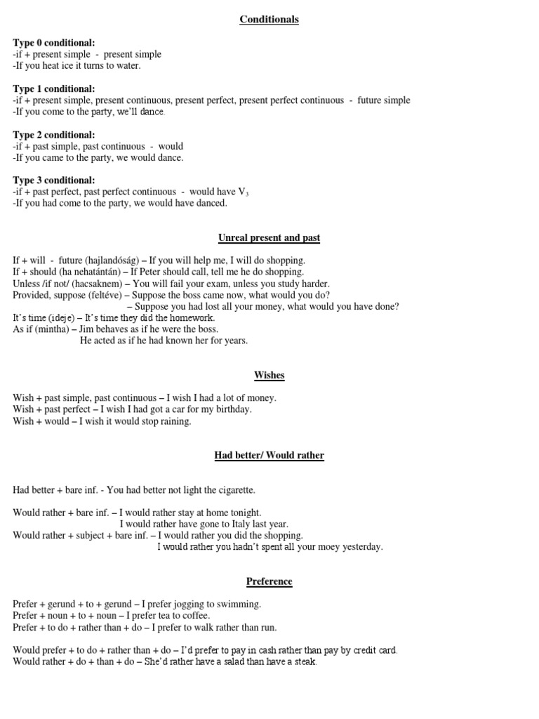 Understanding English Conditionals and Preferences | PDF