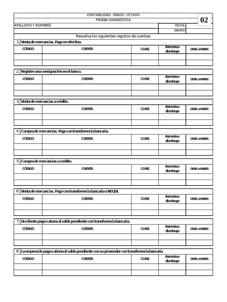 Hojas O2 y O3 | PDF | Contabilidad | Bancos