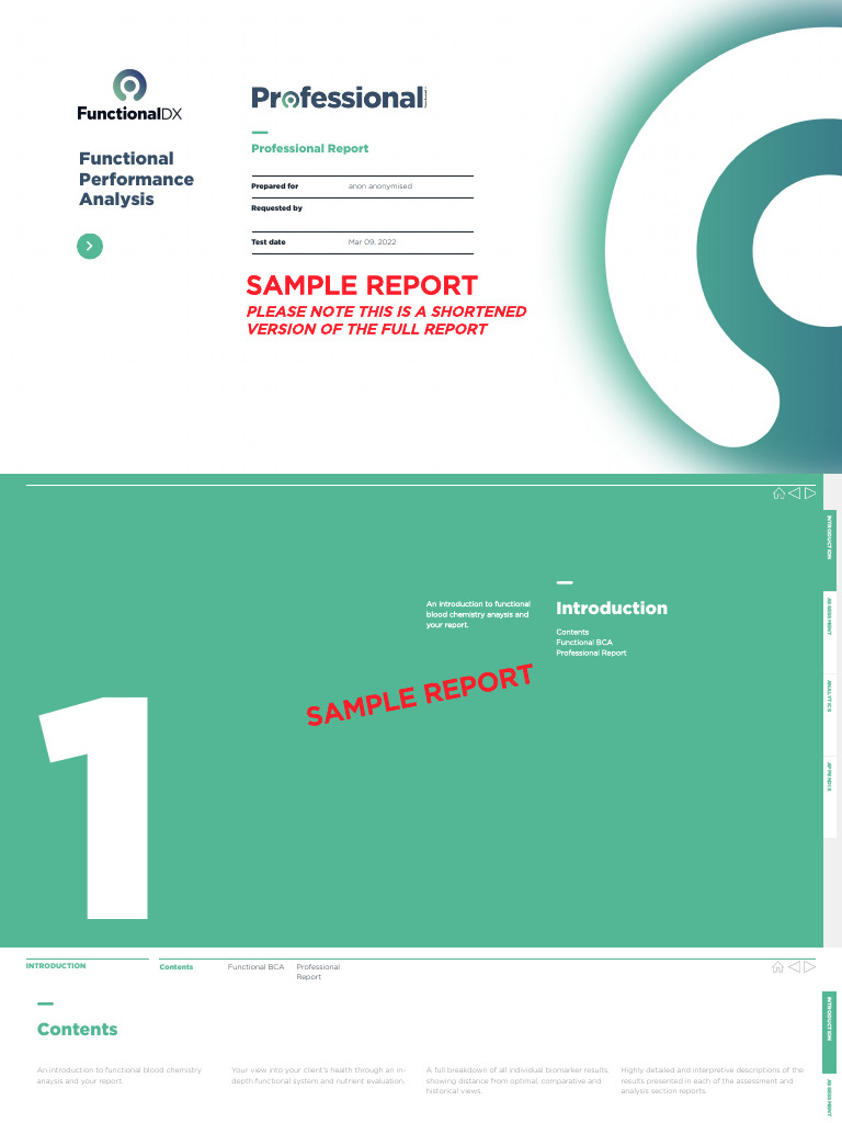 Functional Health Sample Report | PDF | Biomarker | Pathology