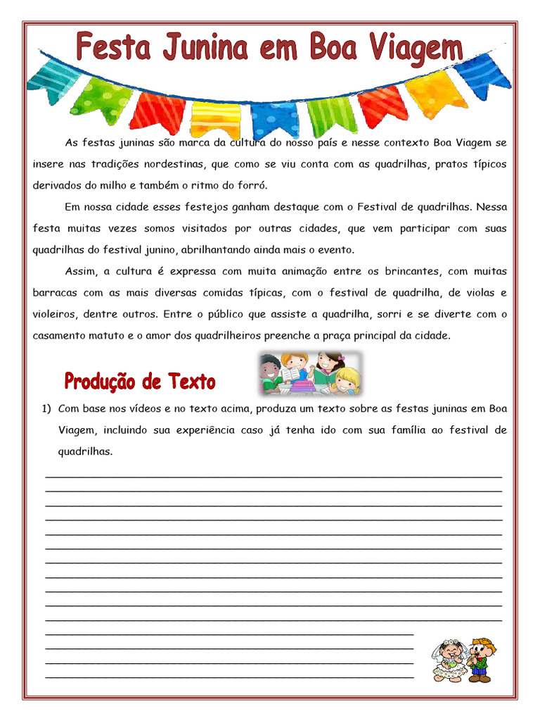 Festa Junina - Produção de Texto | PDF