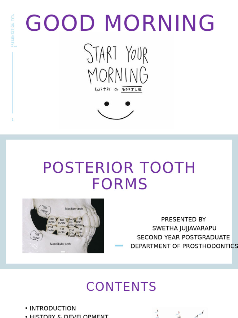 Overview of Posterior Tooth Forms | PDF | Dentures | Tooth