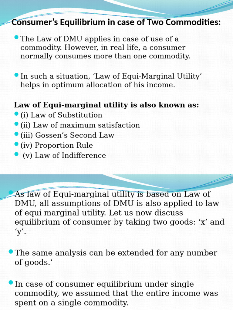 Consumer Equilibrium with Two Commodities | PDF | Utility | Microeconomics
