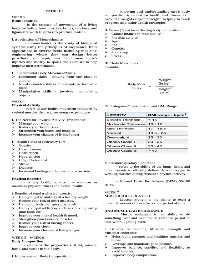 Pathfit 2 Topics and Content | PDF | Flexibility (Anatomy) | Physical ...