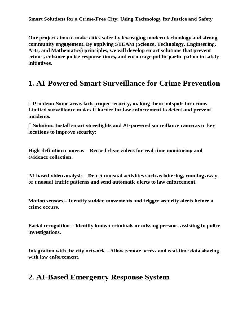 Tech-Driven Crime Prevention Solutions | PDF | Surveillance | Police