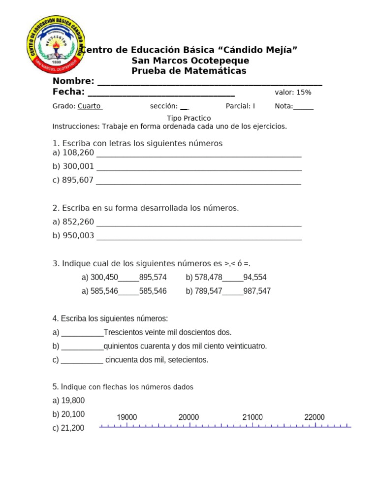 Prueba Unidad 1 Mate | PDF