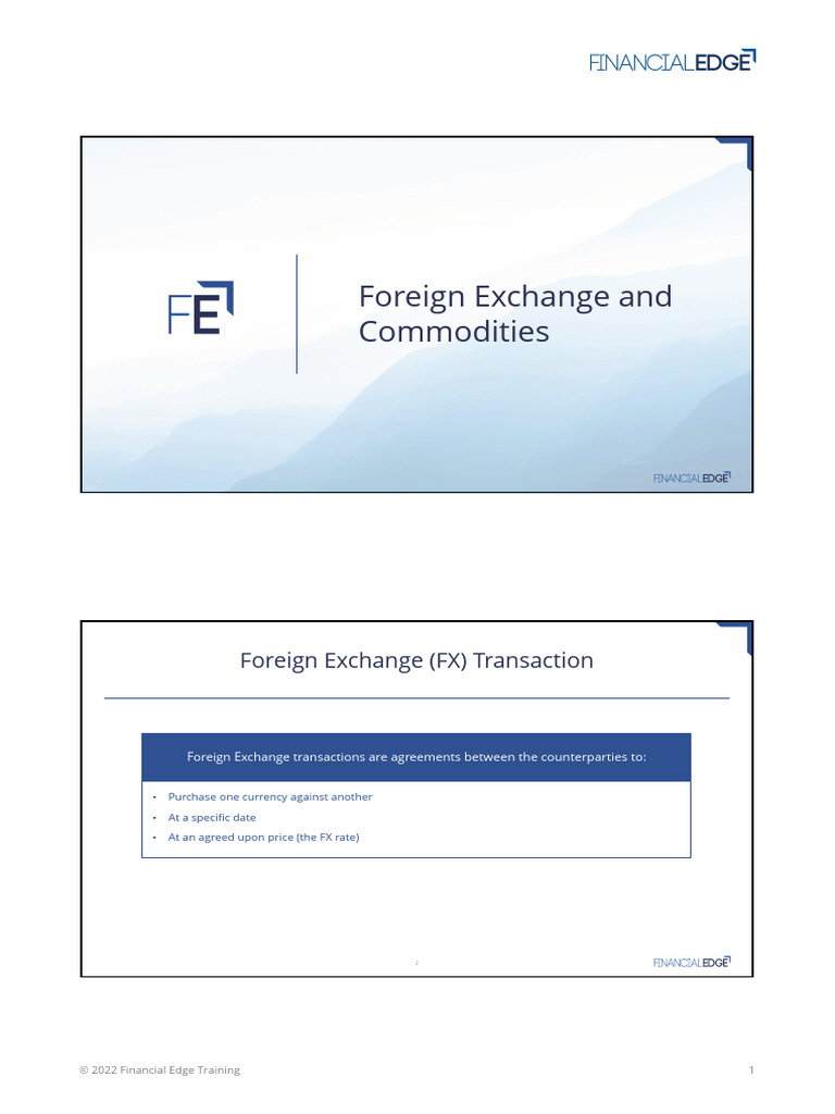 FX and Commodities Trading Overview | PDF | Foreign Exchange Market ...